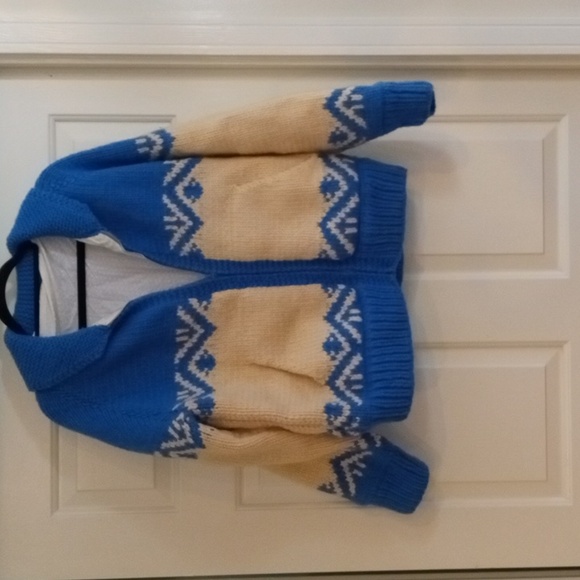 VTG Hand Knit cardigan Size L - Picture 3 of 7